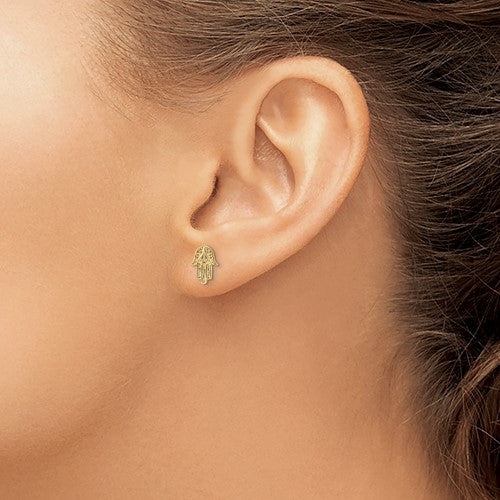 14k Hamsa Post Earrings