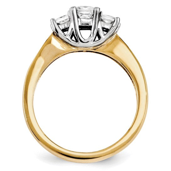 14k Two Tone Diamond Complete Engagement Ring