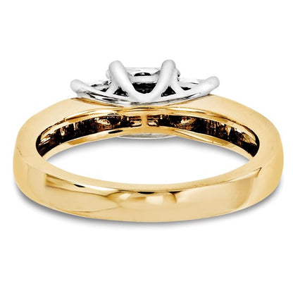 14k Two Tone Diamond Complete Engagement Ring