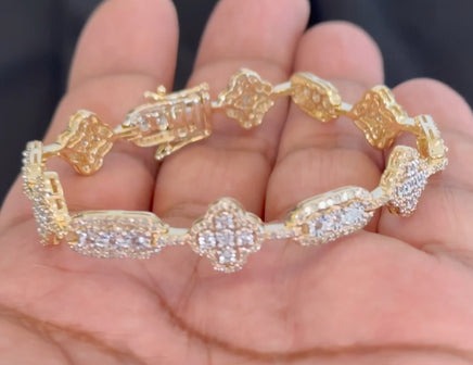 10K WHITE GOLD 2.50 CARAT REAL DIAMOND 18.81 GRAMS GOLD BRACELET BANGLE