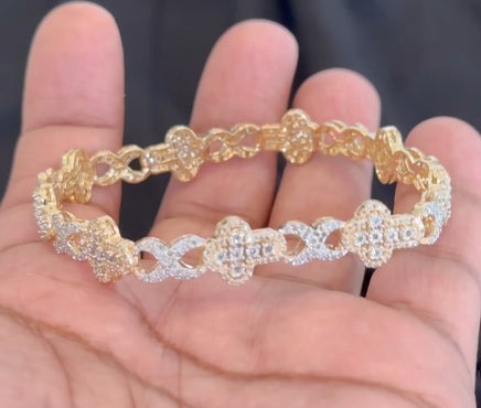 10K YELLOW GOLD 3 CARAT NATURAL DIAMOND 17.25 GRAMS 8 INCHES 10 MM BRACELET