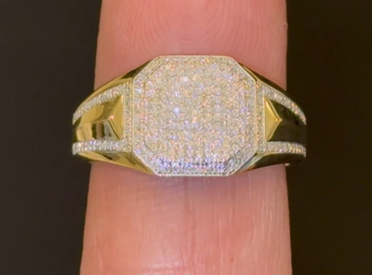 10K YELLOW GOLD .50 CARAT MEN DIAMOND WEDDING BAND BRIDAL ENGAGEMENT RING PINKY