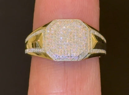 10K YELLOW GOLD .50 CARAT MEN DIAMOND WEDDING BAND BRIDAL ENGAGEMENT RING PINKY