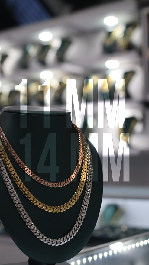 SOLID CUBAN LINK 11MM TO 14MM 18K