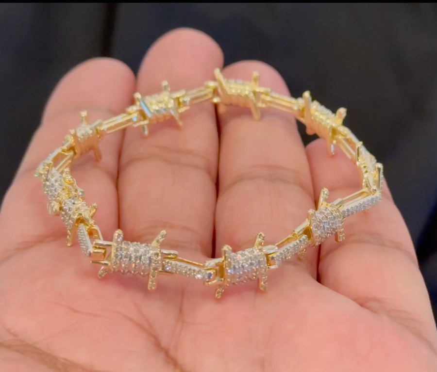 10K YELLOW GOLD 2.50 CARAT NATURAL DIAMOND 7.50 INCHES 10 MM BRACELET