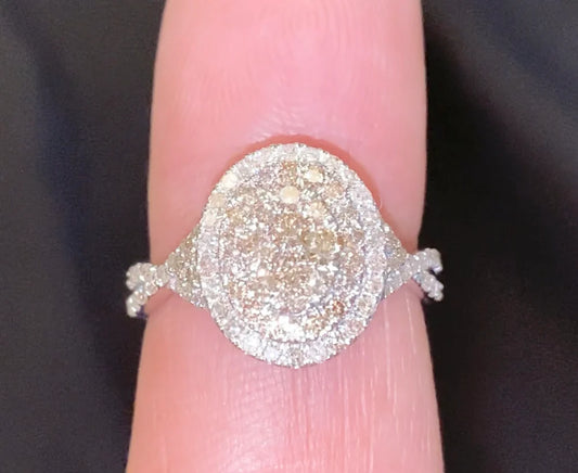 10K WHITE GOLD 1.25 CARAT WOMEN REAL DIAMOND ENGAGEMENT RING WEDDING RING BRIDAL