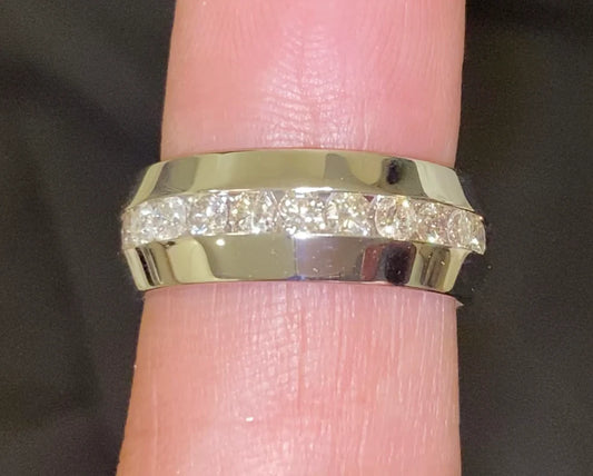 10K WHITE GOLD 1.10 CARAT NATURAL DIAMOND WEDDING BAND BRIDAL ENGAGEMENT RING