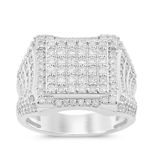 10K SOLID WHITE GOLD 2.25 CARAT REAL DIAMOND ENGAGEMENT RING WEDDING PINKY BAND