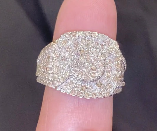 10K WHITE GOLD 2.50 CARAT REAL DIAMOND ENGAGEMENT RING WEDDING PINKY BAND