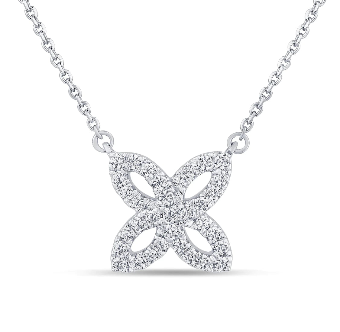 10K WHITE GOLD .40 CARAT REAL DIAMOND PENDANT NECKLACE WITH GOLD CHAIN