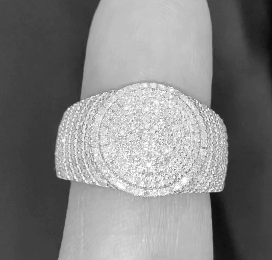 10K SOLID WHITE GOLD 1.25 CARAT REAL DIAMOND ENGAGEMENT RING WEDDING PINKY BAND