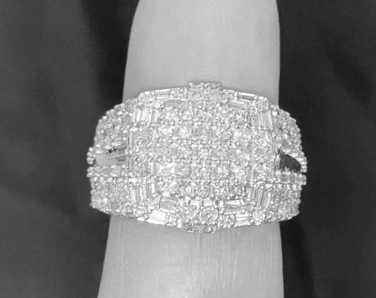 10K SOLID WHITE GOLD 2.50 CARAT REAL DIAMOND ENGAGEMENT RING WEDDING PINKY BAND