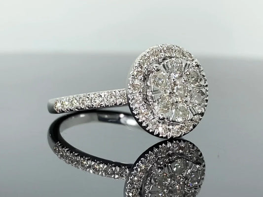 10K WHITE GOLD 1 CARAT WOMEN REAL DIAMOND ENGAGEMENT RING WEDDING RING BRIDAL