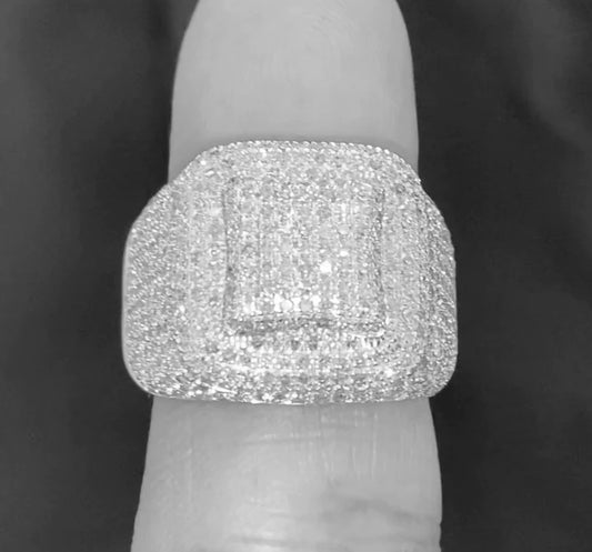 10K SOLID WHITE GOLD 2.25 CARAT REAL DIAMOND ENGAGEMENT RING WEDDING PINKY BAND