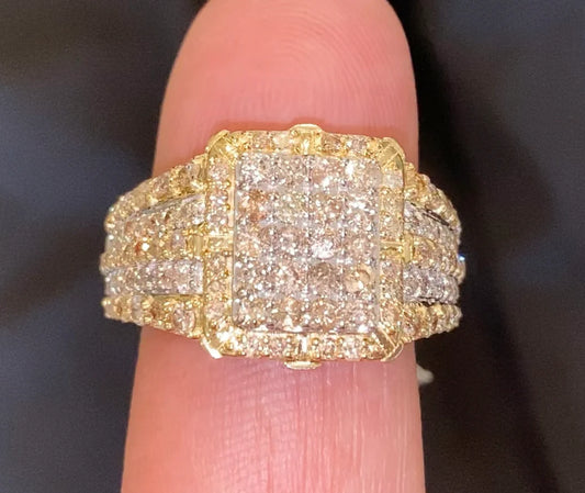 10K SOLID YELLOW GOLD 2.50 CARAT REAL DIAMOND ENGAGEMENT RING WEDDING PINKY BAND