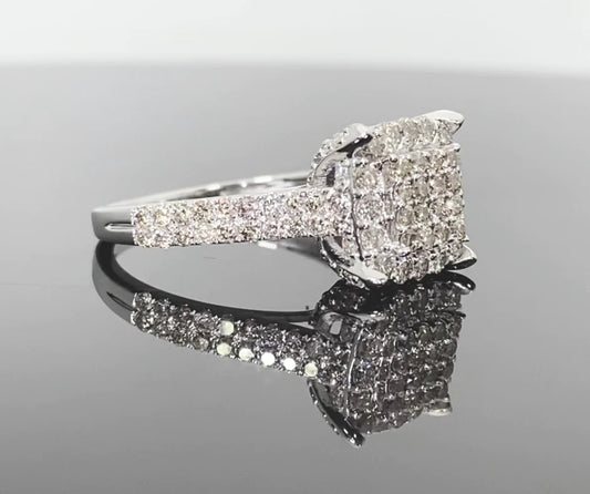 10K WHITE GOLD 1.75 CARAT WOMEN REAL DIAMOND ENGAGEMENT RING WEDDING BRIDAL RING