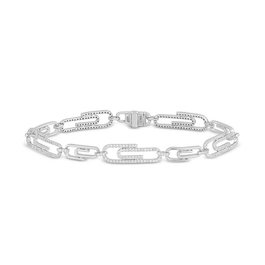 10K WHITE GOLD 1.25 CARAT REAL DIAMOND BRACELET