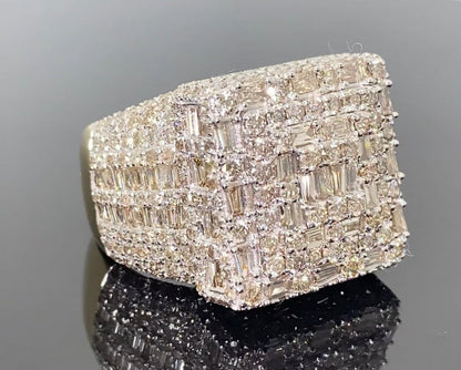 10K YELLOW GOLD 6.75 CARAT MENS REAL DIAMOND ENGAGEMENT WEDDING PINKY RING BAND