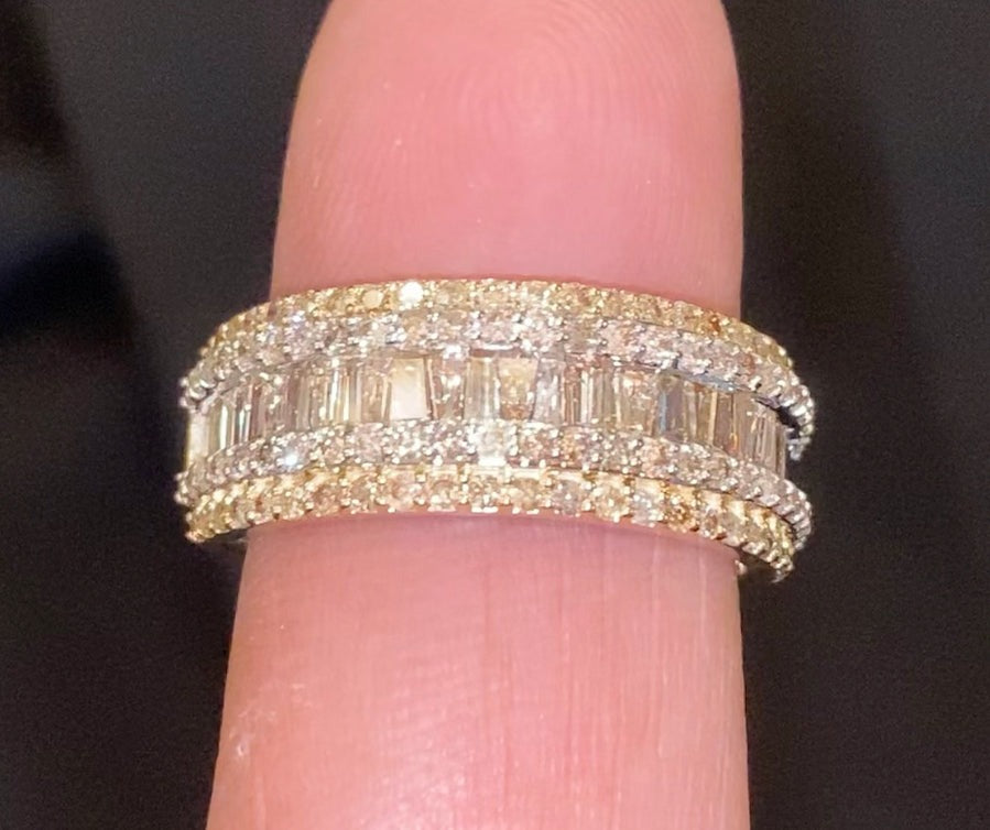 10K SOLID YELLOW GOLD 2 CARAT REAL DIAMOND ENGAGEMENT RING WEDDING PINKY BAND