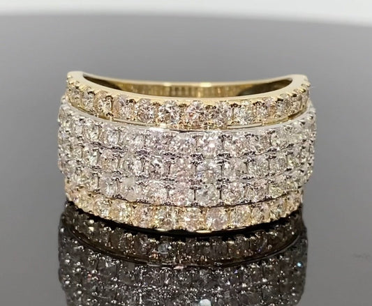 10K YELLOW GOLD 3.75 CARAT MENS REAL DIAMOND ENGAGEMENT WEDDING PINKY RING BAND