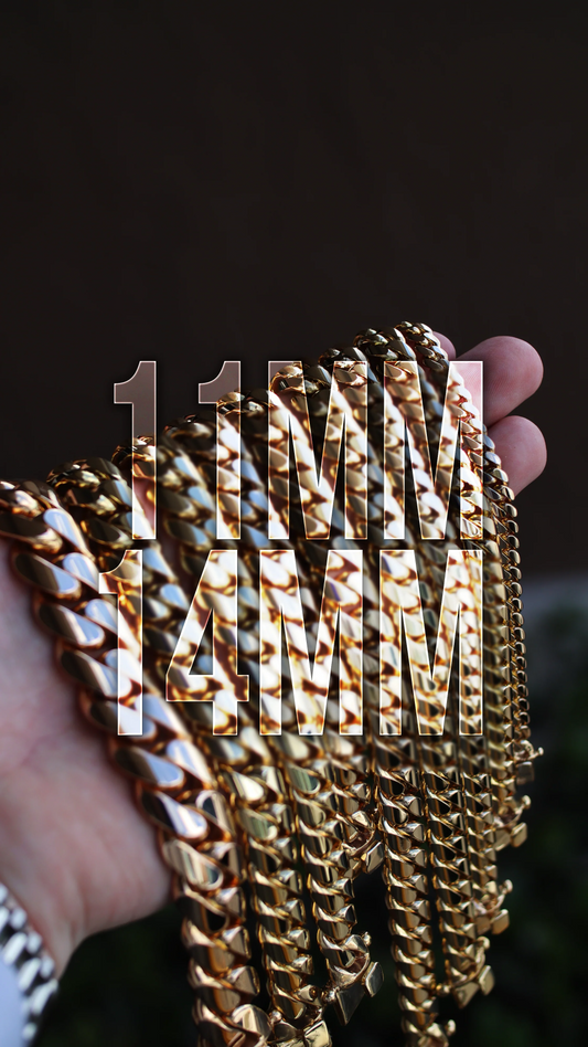 CUBAN LINK BRACELETS 18K 11mm TO 14mm