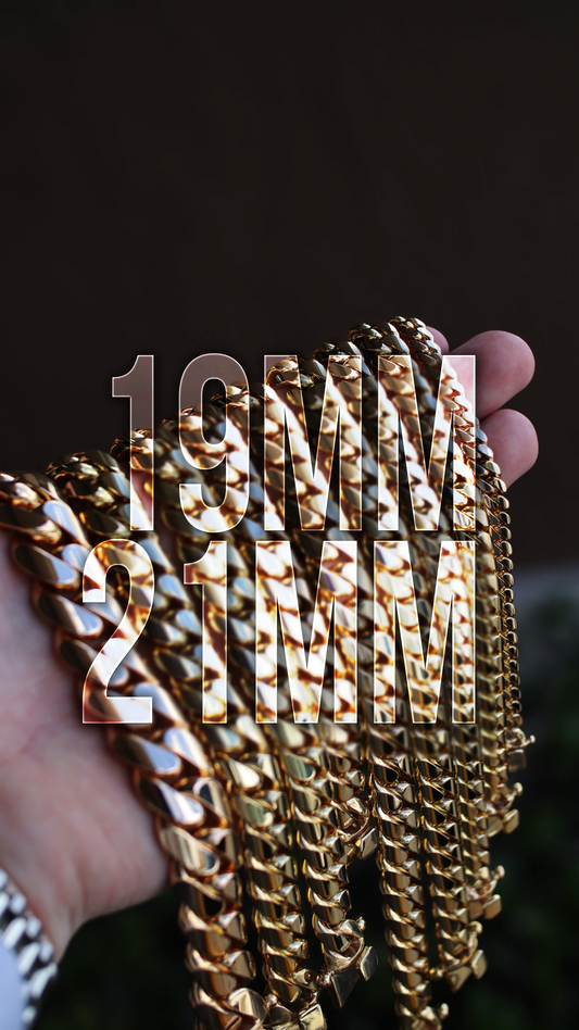 CUBAN LINK BRACELETS 18K 19mm TO 21mm