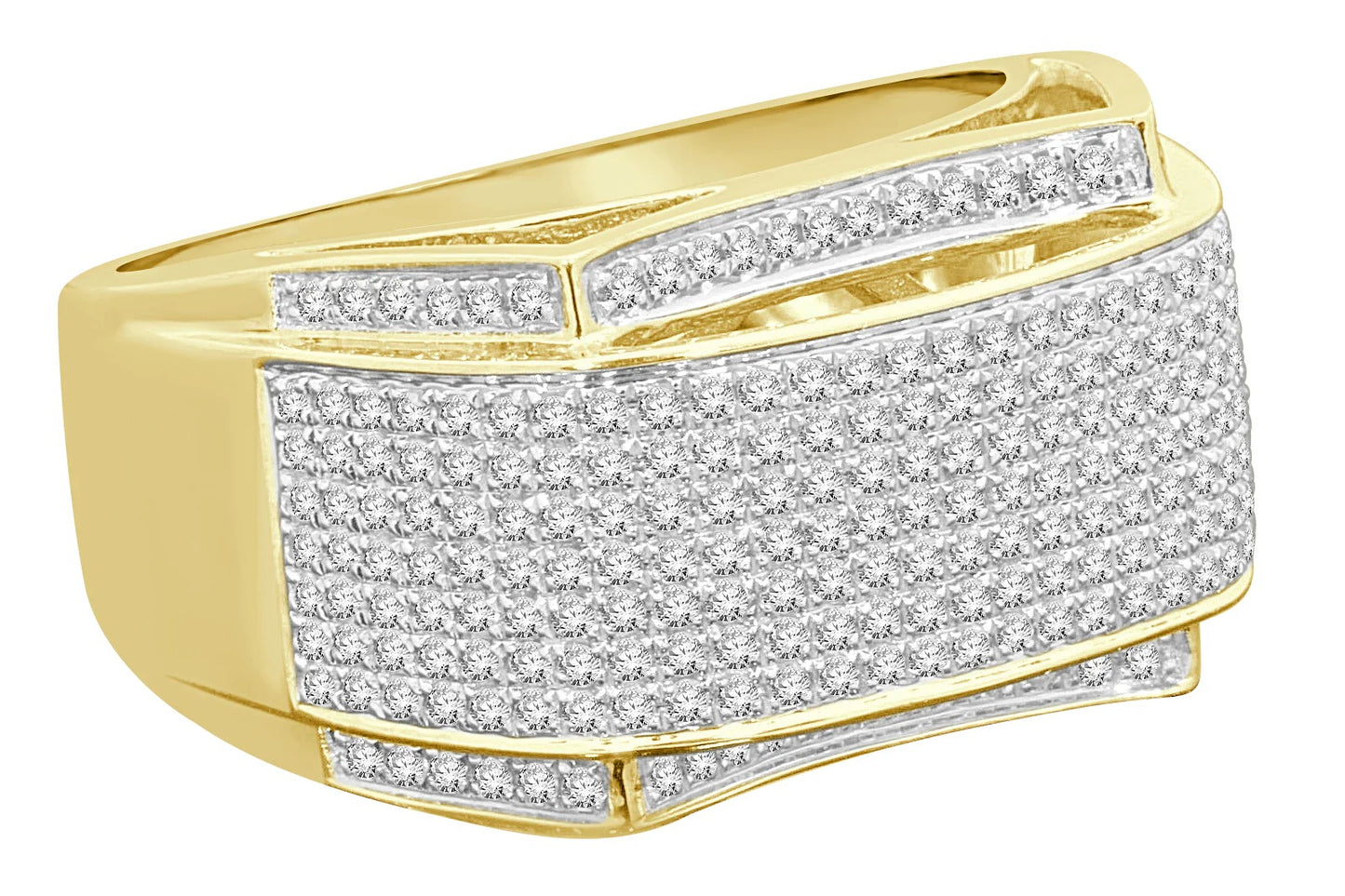 10K YELLOW GOLD 1.25 CARAT MENS REAL DIAMOND ENGAGEMENT WEDDING PINKY RING BAND