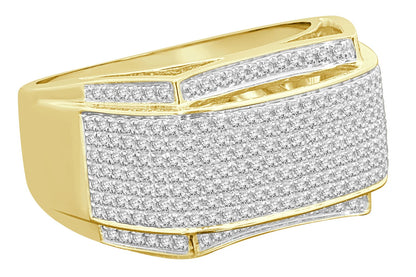10K YELLOW GOLD 1.25 CARAT MENS REAL DIAMOND ENGAGEMENT WEDDING PINKY RING BAND