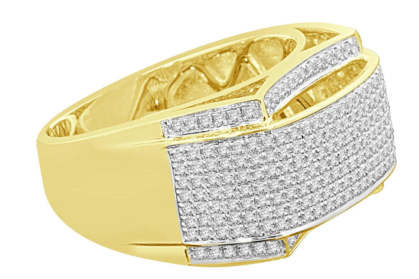10K YELLOW GOLD 1.25 CARAT MENS REAL DIAMOND ENGAGEMENT WEDDING PINKY RING BAND