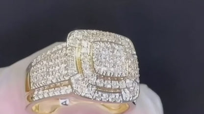 10K SOLID YELLOW GOLD 1.75 CARAT REAL DIAMOND ENGAGEMENT RING WEDDING PINKY BAND