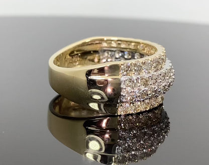 10K YELLOW GOLD 3 CARAT MENS REAL DIAMOND ENGAGEMENT WEDDING PINKY RING BAND