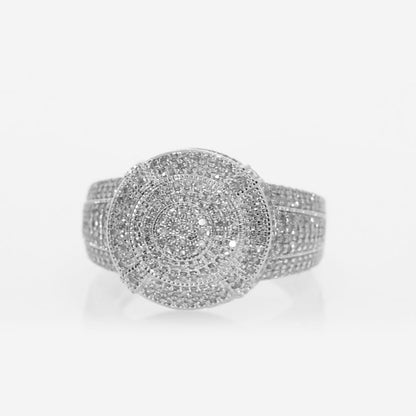 10K WHITE GOLD 2 CARAT MENS REAL DIAMOND ENGAGEMENT WEDDING PINKY RING BAND