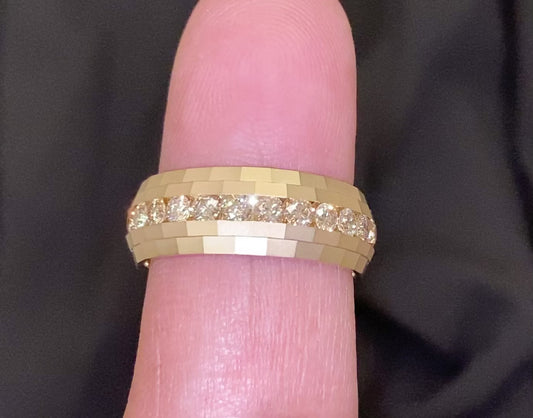 10K SOLID YELLOW GOLD 1 CARAT REAL DIAMOND ENGAGEMENT RING WEDDING PINKY BAND