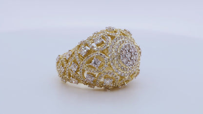 10K YELLOW GOLD 5 CARAT MENS REAL DIAMOND ENGAGEMENT WEDDING PINKY RING BAND