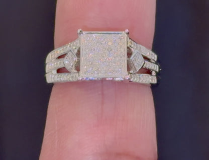 .50 CARAT NATURAL DIAMOND STERLING SILVER ENGAGEMENT BRIDAL WEDDING RING