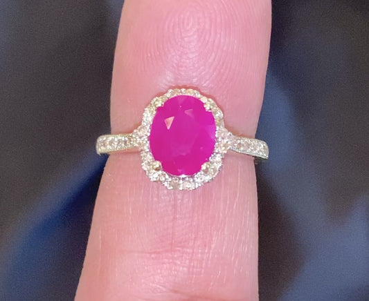 10K YELLOW GOLD 2.75 CARAT DIAMOND & RUBY RING