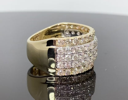 10K YELLOW GOLD 3.75 CARAT MENS REAL DIAMOND ENGAGEMENT WEDDING PINKY RING BAND