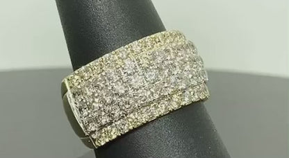 10K YELLOW GOLD 4.25 CARAT MENS REAL DIAMOND ENGAGEMENT WEDDING PINKY RING BAND
