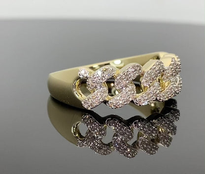 10K YELLOW GOLD .50 CARAT MENS REAL DIAMOND ENGAGEMENT WEDDING PINKY RING BAND