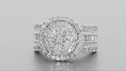 10K WHITE GOLD 2.25 CARAT WOMEN REAL DIAMOND ENGAGEMENT RING WEDDING RING BRIDAL