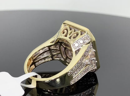 10K YELLOW GOLD 4 CARAT REAL DIAMOND ENGAGEMENT WEDDING PINKY RING BAND - SIZE 7