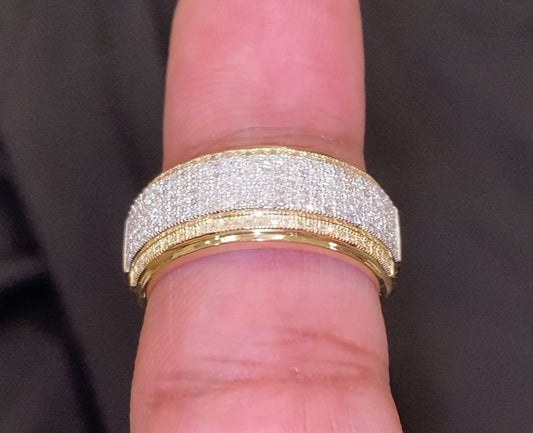 10K SOLID YELLOW GOLD .60 CARAT REAL DIAMOND ENGAGEMENT RING WEDDING PINKY BAND