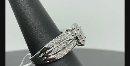 10K WHITE GOLD 1 CARAT WOMEN REAL DIAMOND ENGAGEMENT RING WEDDING RING BRIDAL