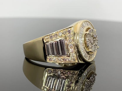 10K SOLID YELLOW WHITE GOLD 1.50 CARAT REAL DIAMOND ENGAGEMENT RING WEDDING PINKY BAND