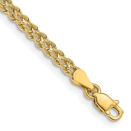 Leslie's 14K 3 mm Diamond-Cut Rope Chain