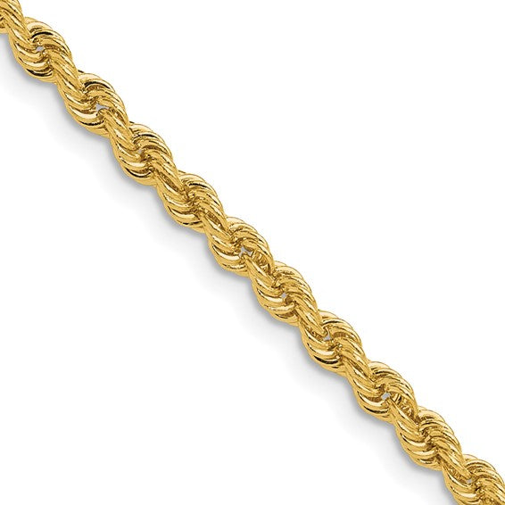 14k 3.3mm Regular Rope Chain