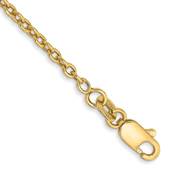 14K Forzantine Cable with Lobster Clasp Anklets