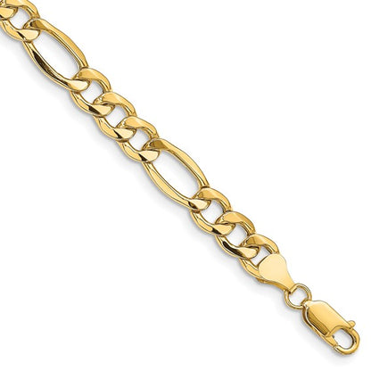 10K 8.5mm Semi-Solid Figaro Chain