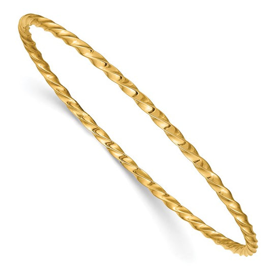 10k 2.50mm Twisted Slip-on Bangle