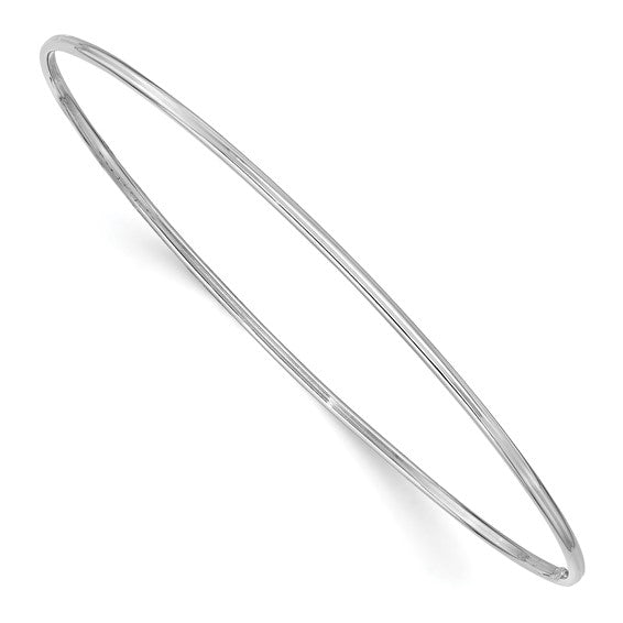 10k White Gold 1.5mm Polished Slip-on Bangle Bracelet